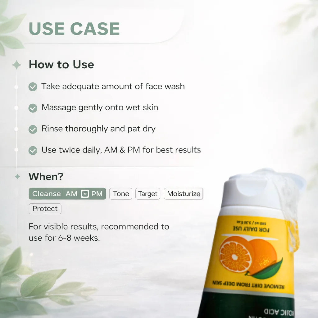 Instant Glow Moisturizing Face Wash with Vitamin C, Alpha Arbutin & Kojic Acid | 100ml