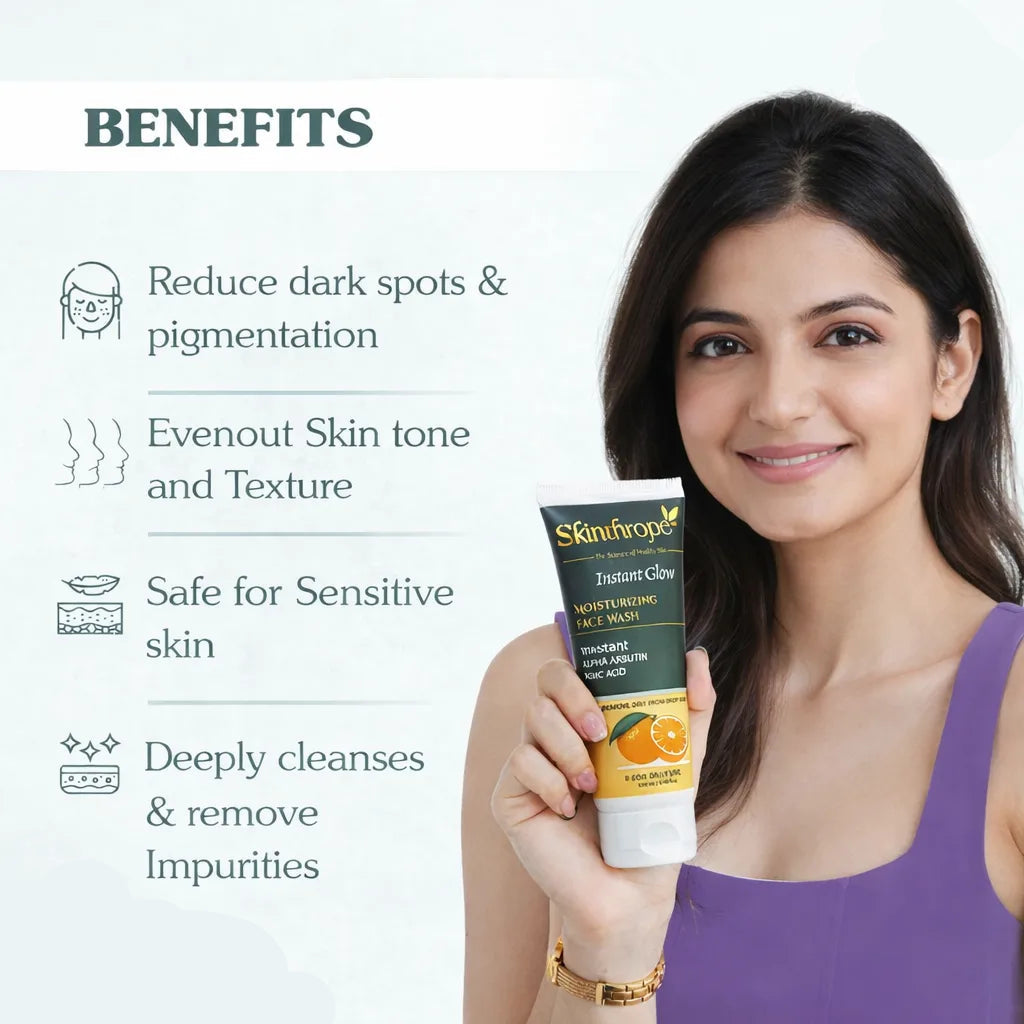 Instant Glow Moisturizing Face Wash with Vitamin C, Alpha Arbutin & Kojic Acid | 100ml