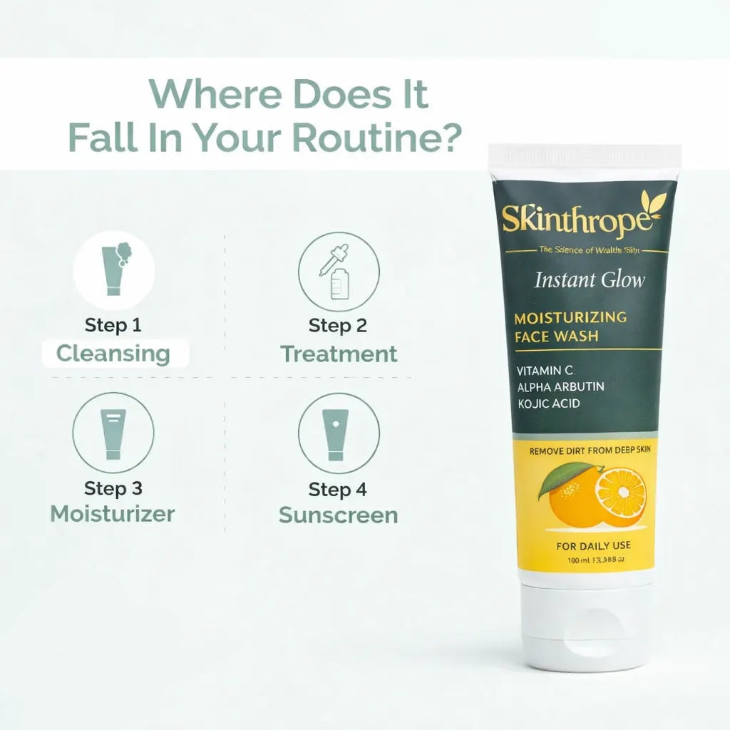 Instant Glow Moisturizing Face Wash with Vitamin C, Alpha Arbutin & Kojic Acid | 100ml