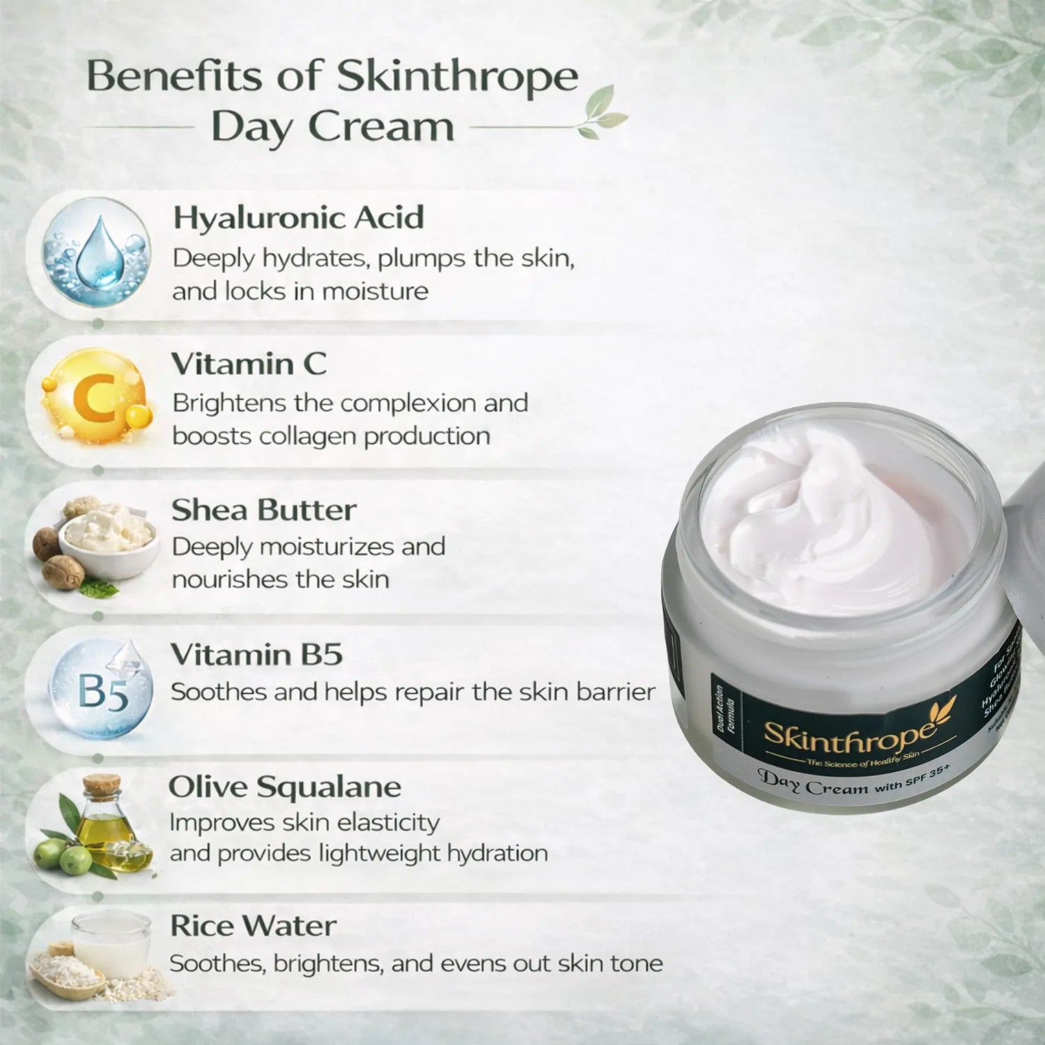 Moisturizing Day Cream with SPF 35+ | Glow + Sun Protection | 50gm