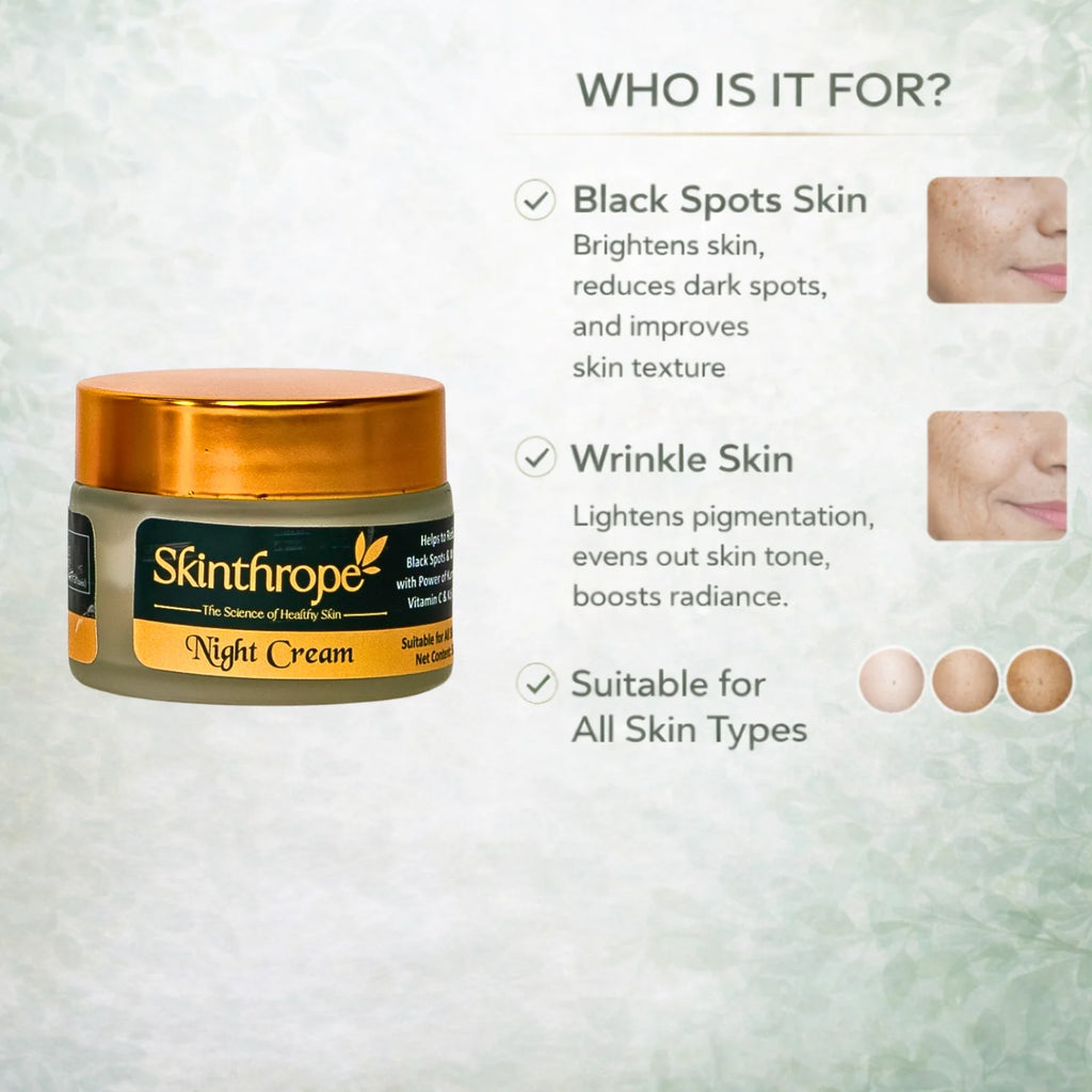 Night Cream with Pure Kumkumadi Oil, Vitamin C, and Kojic Acid | 50gm