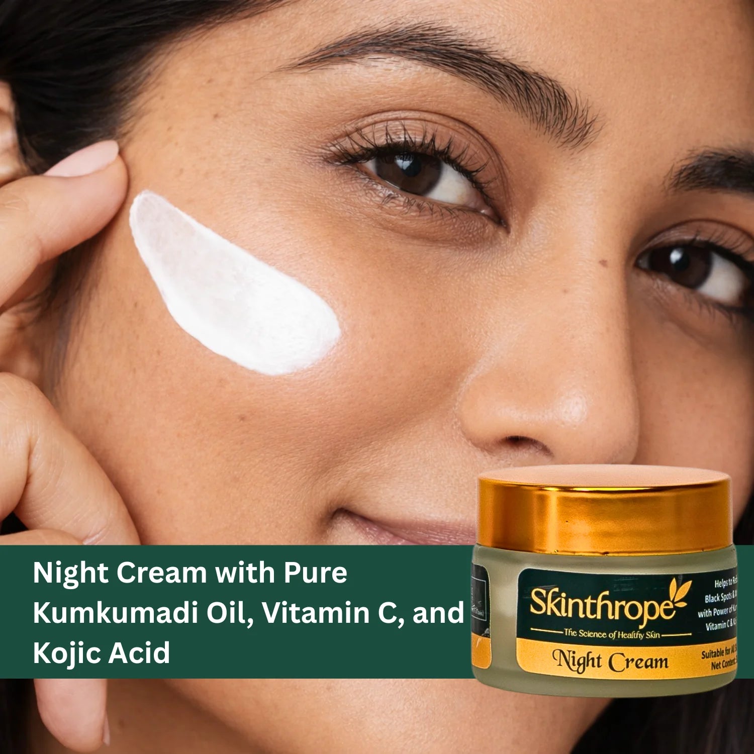 Night Cream with Pure Kumkumadi Oil, Vitamin C, and Kojic Acid | 50gm