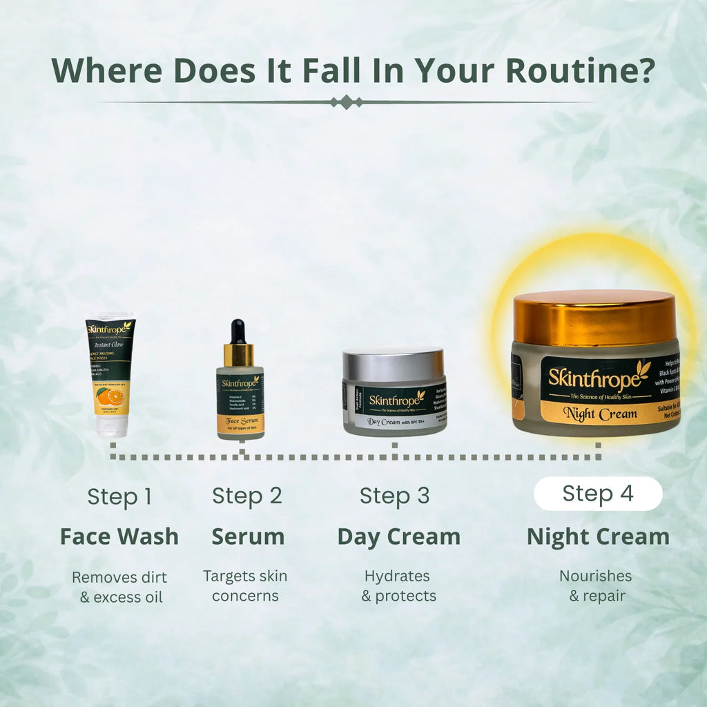 Night Cream with Pure Kumkumadi Oil, Vitamin C, and Kojic Acid | 50gm