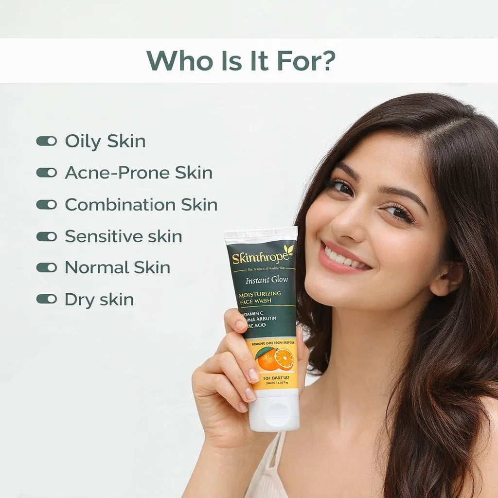 Instant Glow Moisturizing Face Wash with Vitamin C, Alpha Arbutin & Kojic Acid | 100ml